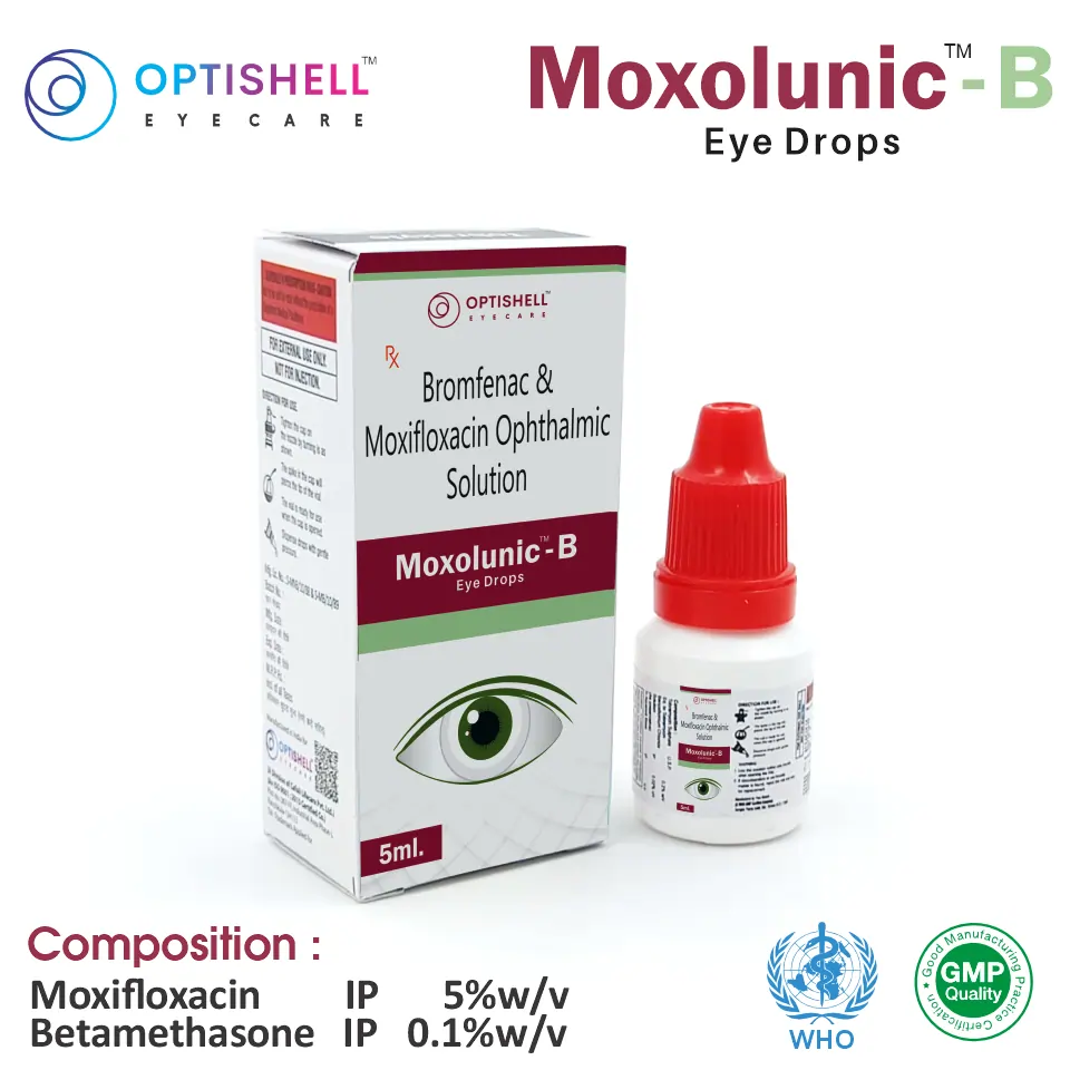 Moxifloxacin + Betamethasone Ear Drops at the best price in PCD Pharma Franchise for Antibiotic, and Infection Treatment.
